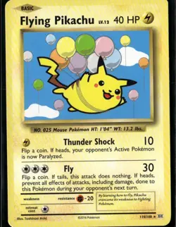 Flying Pikachu Secret Rare XY Evolutions 110/108 Lightning Pokemon Card - Image 1