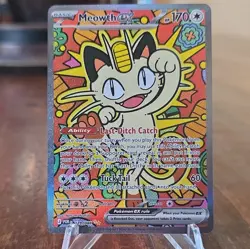 Pokemon TCG Meowth ex 121/088 Perfect Order Holo Full Art English Basic 170 HP - Image 1