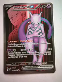 Team Rocket's Mewtwo EX 213/182 Ultra Rare NM Destined Rivals Pokemon - Image 1