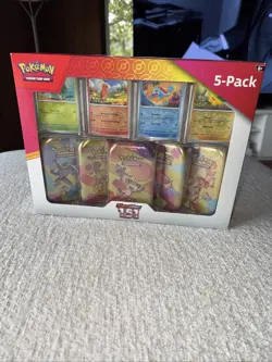 Pokemon TCG Scarlet and Violet 151 Mini Tins Costco Bundle 5 Pack Meowth Sealed - Image 2