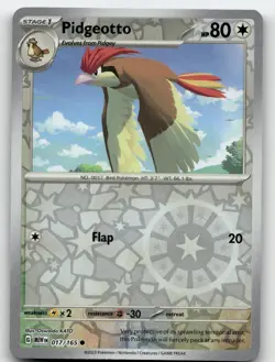 PIDGEOTTO 017/165 COMMON REVERSE HOLO 151 POKEMON NEAR MINT - Image 1