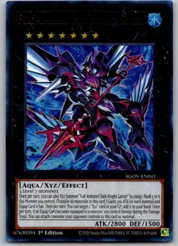 Full Armored Dark Knight Lancer AGOV-EN041 Age of Overlord Yu-Gi-Oh NM - Image 1