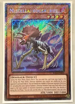 Yugioh Miscellaneousaurus RA04-EN022 Platinum Secret Rare 1st Ed Near Mint - Image 1