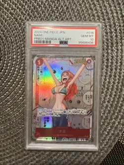 2024 ONE PIECE JAPANESE PRB01-PREMIUM BOOSTER MANGA ALT ART #016 NAMI PSA 10 - Image 1
