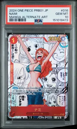 One Piece CCG Nami Manga Alternate Art OP01-016 PSA 10 Gem Mint - Image 1