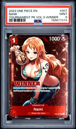 2023 ONE PIECE PROMOS TOURNAMENT PACK VOL.3-WINNER #007 NAMI PSA 9 - Image 1