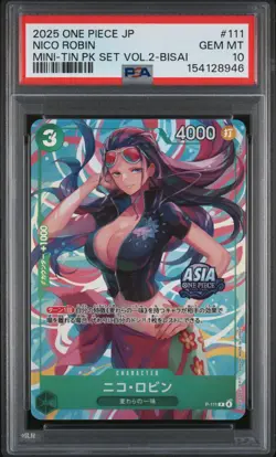 Nico Robin PSA10 2025 One Piece Japanese Mini-Tin Pack Set Vol.2-Bisai #111 - Image 1