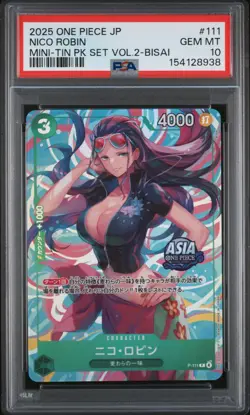 Nico Robin PSA10 2025 One Piece Japanese Mini-Tin Pack Set Vol.2-Bisai #111 - Image 1