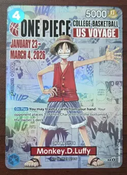2026 One Piece Monkey D Luffy College Basketball US Voyage #055 - Image 1