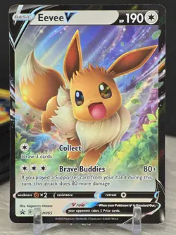 Pokemon Card Eevee V SWSH065 Sword & Shield 2020 Holo Black Star Promo Rare NM - Image 5