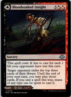 Magic the Gathering Bloodsoaked Insight / Sanguine Morass Modern Horizons 3 MTG - Image 1