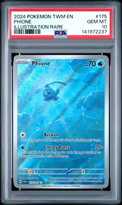 Phione 175/167 Twilight Masquerade PSA 10 GEM MINT Illustration Rare Pokemon TCG - Image 1
