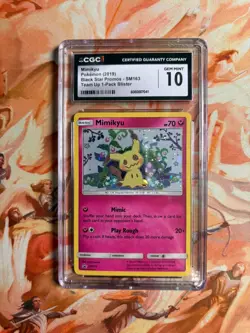 2019 POKEMON SM BLACK STAR PROMO #SM163 MIMIKYU-HOLO CGC 10 GEM MINT - Image 1