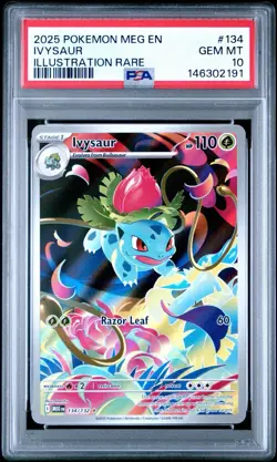 2025 POKEMON MEG EN-MEGA EVOLUTION ILLUSTRATION RARE #134 IVYSAUR PSA 10 - Image 1