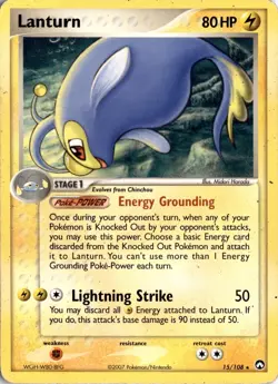 Lanturn 15/108 Power Keepers Pokemon Card TCG - Image 1