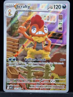 Pokemon TCG Scrafty 139/086 White Flare Illustration Rare Card NM Near Mint - Image 1
