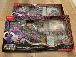 Pokemon Paldean Fates Great Tusk Iron Treads Ex Premium Collection - Lot Of 2 - Image 1