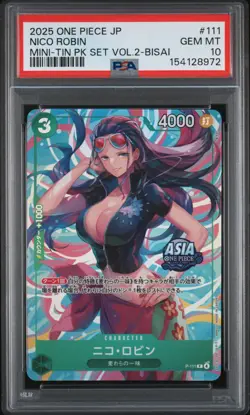 Nico Robin PSA10 2025 One Piece Japanese Mini-Tin Pack Set Vol.2-Bisai #111 - Image 1