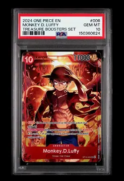 2024 One Piece EN Monkey D. Luffy ST10-006 SR Treasure Boosters Set PSA 10 - Image 1