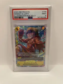 2025 ONE PIECE PROMOS ILLUSTRATION BOX VOL.3 #109 MONKEY D. LUFFY PSA 9 - Image 1
