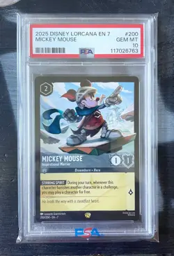 2025 Disney LORCANA EN 7 - MICKEY MOUSE (Legendary) #200 - PSA GEM MT 10 - Image 1