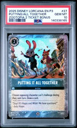 2025 DISNEY LORCANA EN P3-PROMO #27 PUTTING IT ALL TOGETHER PSA 10 - Image 1