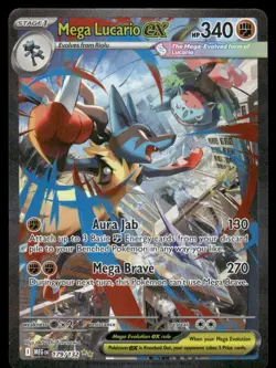 Pokemon Cards Mega Lucario ex 179/132 Mega Evolution NM - Image 1