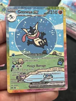 Greninja Bubble Mew Insp. Fan Art Heroes Holo Mega Custom Evolutions Card #151 - Image 1