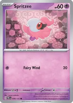Spritzee 038/131 C Prismatic Evolutions Pokemon Reverse Holo NM/M - Image 1