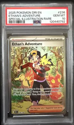 2025 Pokemon DRI EN Ethan's Adventure Spec Illustration Rare PSA 10 - Image 1