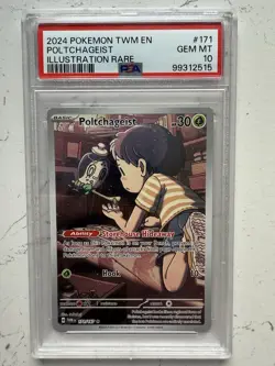 Poltchageist 171/167 Pokemon S&V Twilight Masquerade Illustration Rare PSA 10 - Image 1