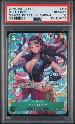 Nico Robin PSA10 2025 One Piece Japanese Mini-Tin Pack Set Vol.2-Bisai #111 - Image 1