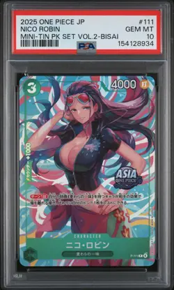 Nico Robin PSA10 2025 One Piece Japanese Mini-Tin Pack Set Vol.2-Bisai #111 - Image 1