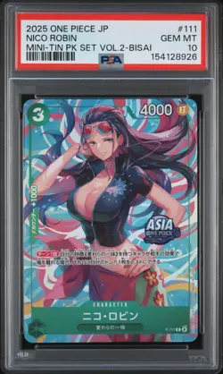 Nico Robin PSA10 2025 One Piece Japanese Mini-Tin Pack Set Vol.2-Bisai #111 - Image 1