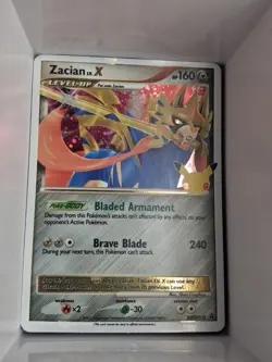 Zacian LV.X SWSH135 Celebrations Black Star Promo Card Near Mint Condition - Image 1