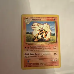 Pokemon Arcanine Card 23/102 Base Set Unlimited Non Holo Rare NM - Image 1