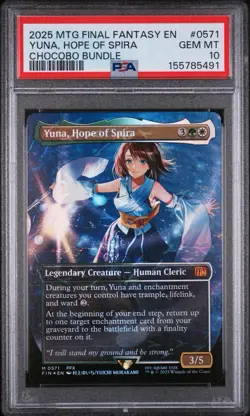 2025 MTG FINAL FANTASY CHOCOBO BNDLE SSP #0571 YUNA, HOPE OF SPIRA GRADED PSA 10 - Image 1