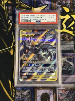 2019 POKEMON SM BLACK STAR PROMO #SM168 FULL ART/PIKACHU & ZEKROM GX PSA 6 - Image 1