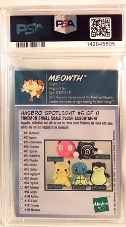 MEOWTH 1999 POKEMON HASBRO TOY WISHES MAGAZINE HAND CUT CARD #5 PSA NM-MT 8 - Image 2