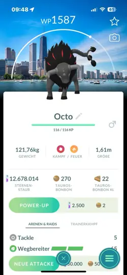 Pokemon Go Tauros Mit Hintergrund Chicago /Background NON SHINY - Image 1