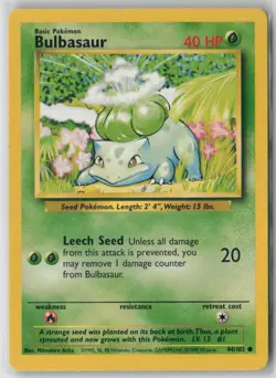 Bulbasaur 44/102 Common Base Set Unlimited Near Mint - Image 1