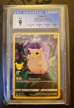 Pokemon 2021 Celebrations Pikachu Full Art Holo Card 005/025 CGC 9 OLD LABLE - Image 1