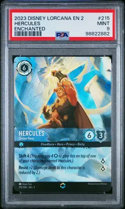 PSA 10 - Hercules Enchanted 215/204 EN2 Rise of Floodborn - Disney Lorcana - Image 1