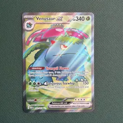 Venusaur ex 182/165 Full Art Rare Holo Pokemon Card - Near Mint - Pokemon 151 - Image 1