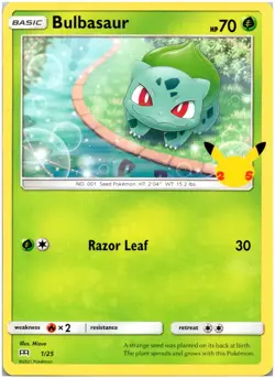 BULBASAUR - 001/025 McDonald's 25th Anniversary Promos - POKEMON NM/M - Image 1