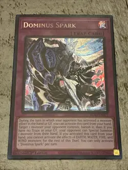 Konami Yu-Gi-Oh! Dominus Spark BLZD-EN077 Secret Rare Foil 1st Ed Trap - Image 1