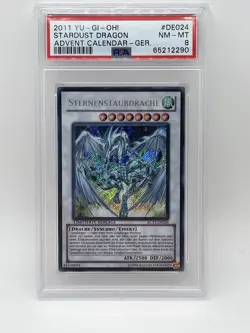 Yugioh PSA 8 NM/M Stardust Dragon AC11 DE024 Secret Rare German Advent Calendar - Image 2