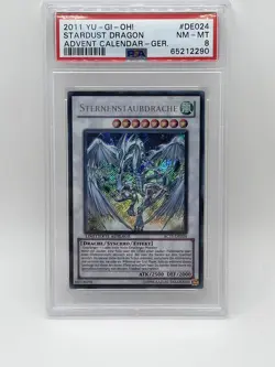 Yugioh PSA 8 NM/M Stardust Dragon AC11 DE024 Secret Rare German Advent Calendar - Image 3