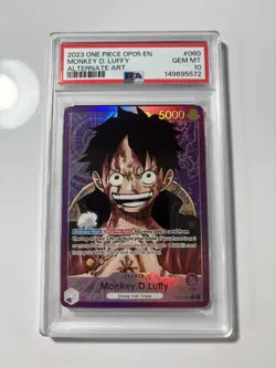 PSA 10 Gem Mint Luffy AA Leader OP05-060 Awakening Of The New Era One Piece EN - Image 1