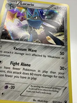 Pokemon Card Fates Collide Lucario 63/124 Rare Holo - Image 2